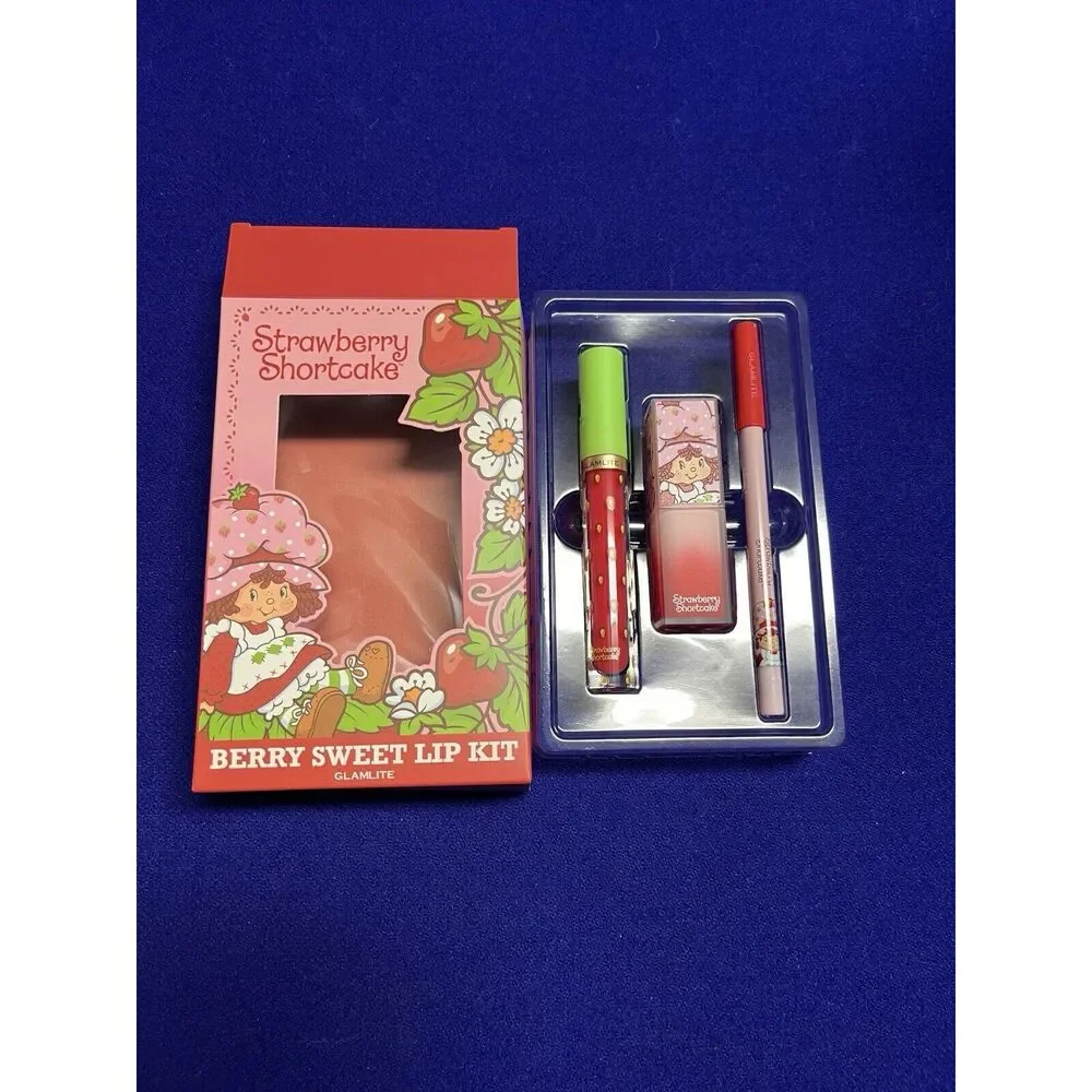 GLAMLITE STRAWBERRY SHORTCAKE BERRY SWEET LIP KIT LIPSTICK GLOSS LINER NEW